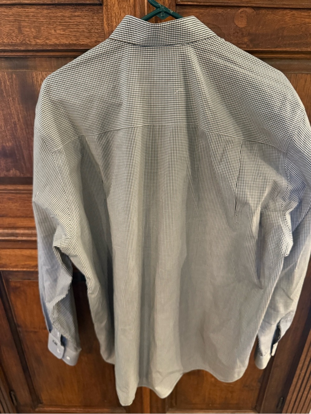 Men's Button-Down Dress Shirt - Blue Check - Picture 4 of 4
